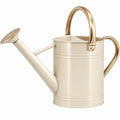 Arrosoir 8 L en acier crème et doré - bec pommeau pour jardinage
