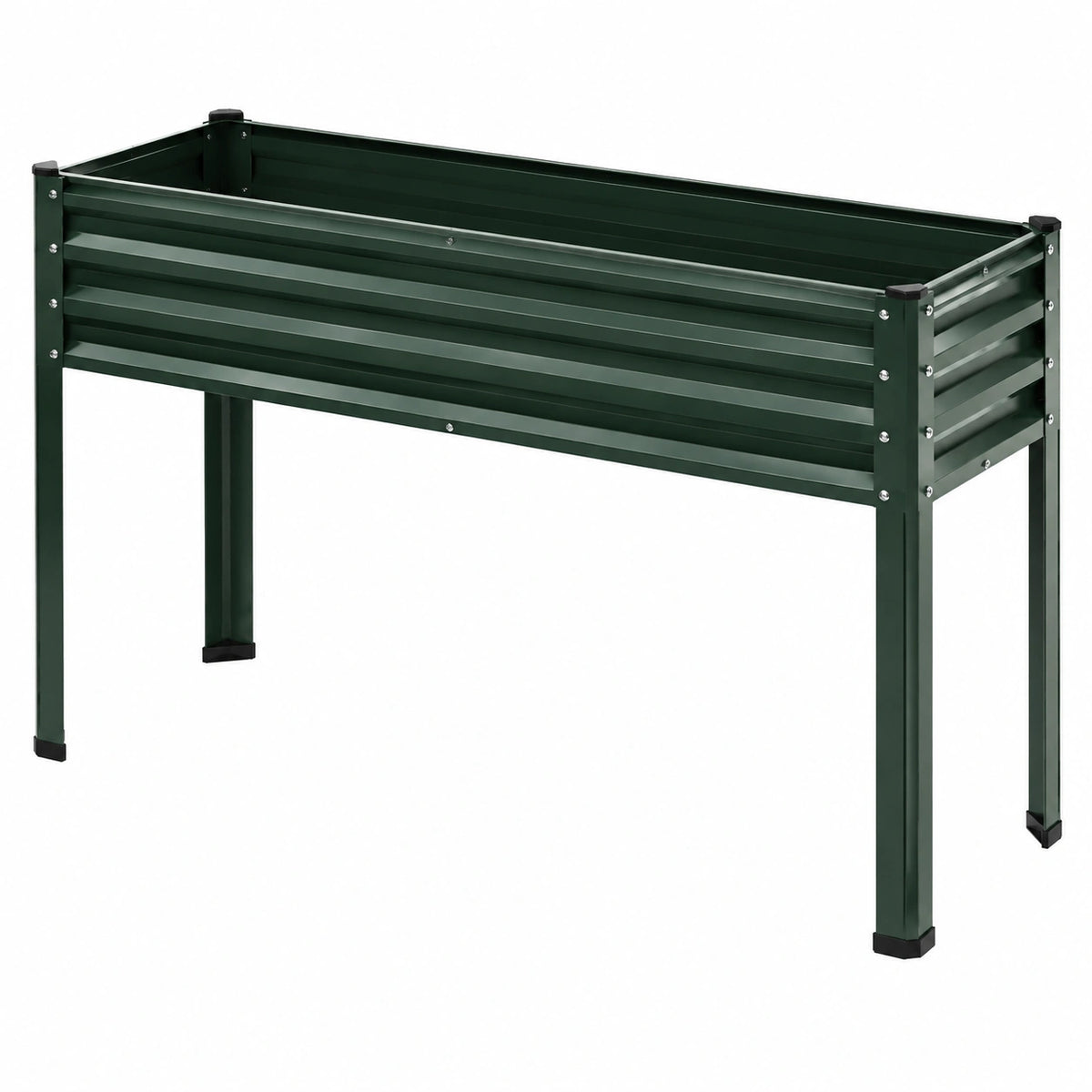 Jardinière surélevée 120 x 60 x 80 cm en acier vert foncé pour culture extérieure