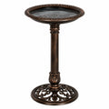 Bain d'oiseaux sur pied 50 x 75 cm en métal brun bronze style classique pour jardin