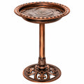 Bain d'oiseaux sur pied 50 x 70 cm en métal cuivre décoratif pour jardin