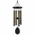 Carillon à vent 90 cm en métal noir et bronze pour décoration suspendue