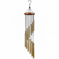 Carillon à vent 80 cm en métal doré et bois - suspension décorative