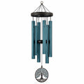 Carillon éolien 86 cm en métal bleu pour jardin style arbre décoratif