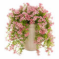 Plante artificielle en pot 65 cm fleurs roses feuillage vert décorative retombante