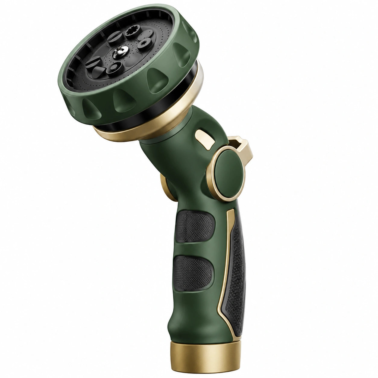 Pistolet d'arrosage multifonction 20 cm en plastique vert et noir pour jardin