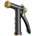 Pistolet d'arrosage 18 x 15 cm en métal noir et doré à jet réglable