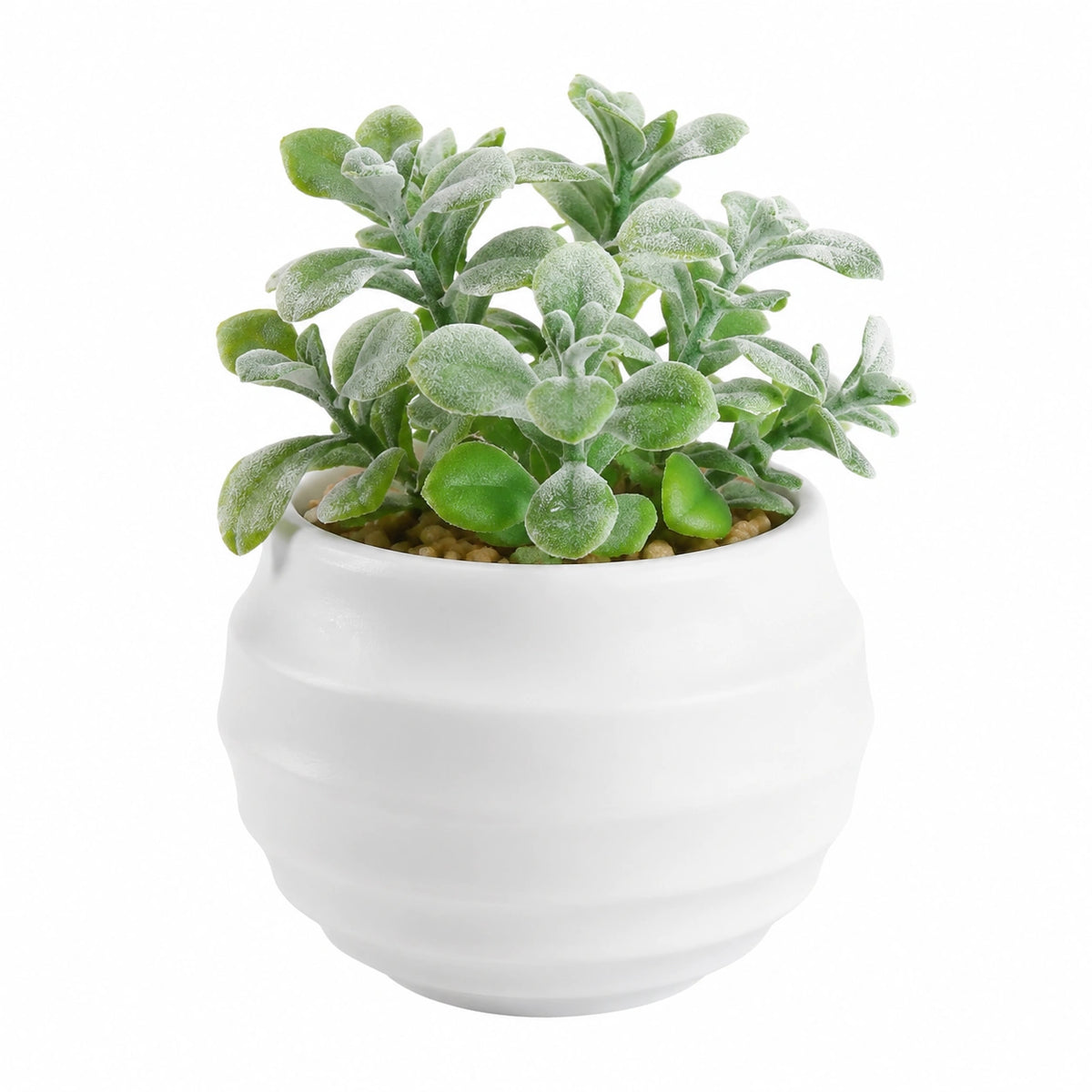 Plante succulente artificielle en pot 20 cm - feuillage plastique vert pot en céramique blanc décoratif