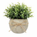 Plante artificielle en pot 28 cm feuillage vert pot en ciment style rustique